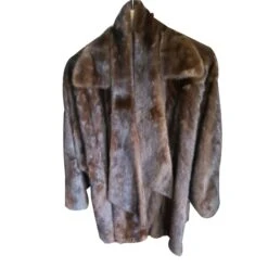 Yves Saint Laurent Manteau Fourrure Marron