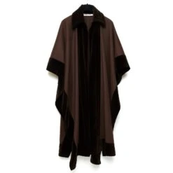 Yves Saint Laurent Brown Wool And Velvet Marron