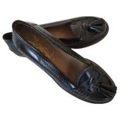 Yves Saint Laurent Mocassins Cur Marron, 37IT. Marron Foncé