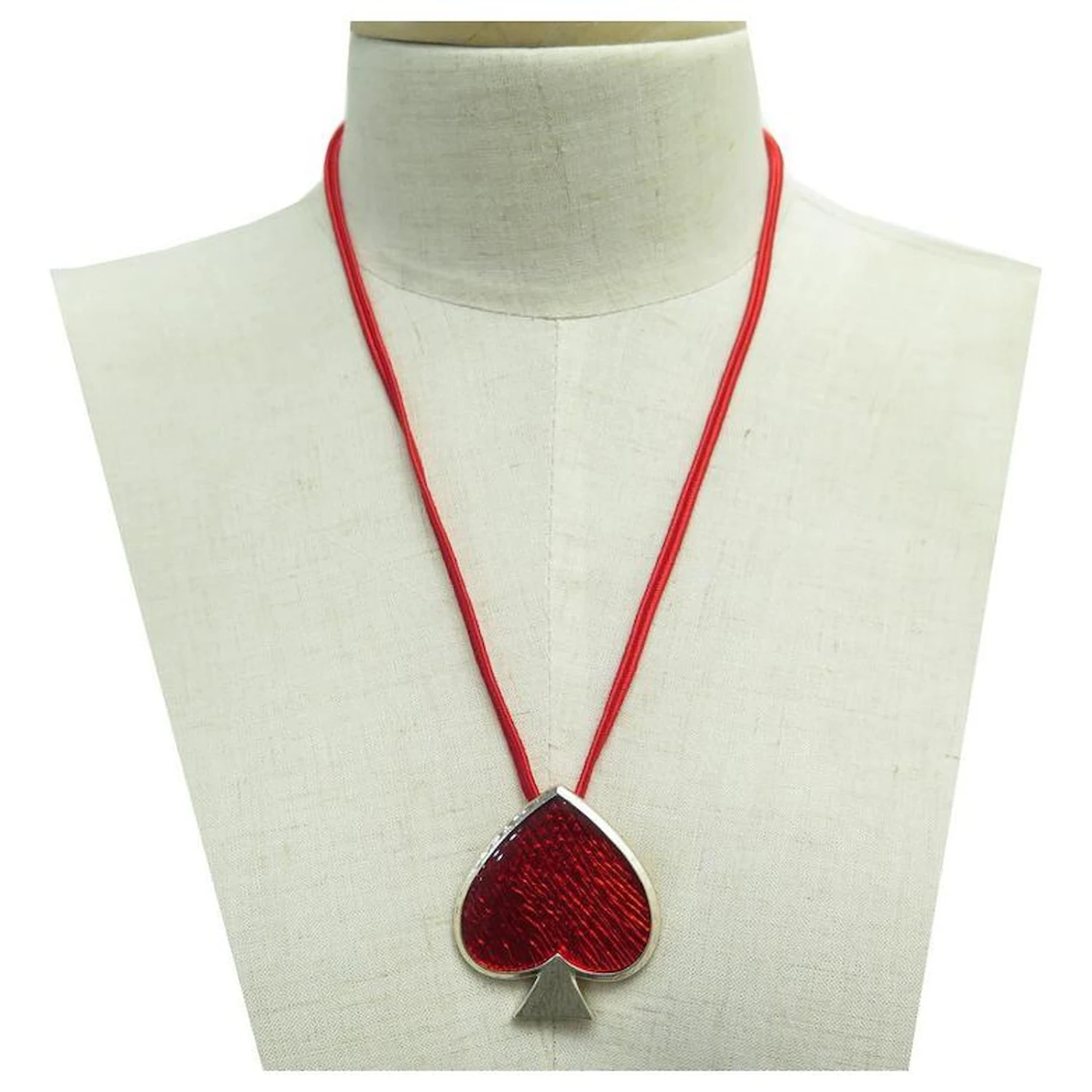 NEUF BROCHE COLLIER YVES SAINT LAURENT COEUR 75 CM METAL ROUGE NECKLACE BROOCH 3 NEUF BROCHE COLLIER YVES SAINT LAURENT COEUR 75 CM METAL ROUGE NECKLACE BROOCH