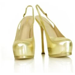 NEW YSL Tribute TRIBTOO Escarpins En Cuir Doré Yves Saint Laurent 40