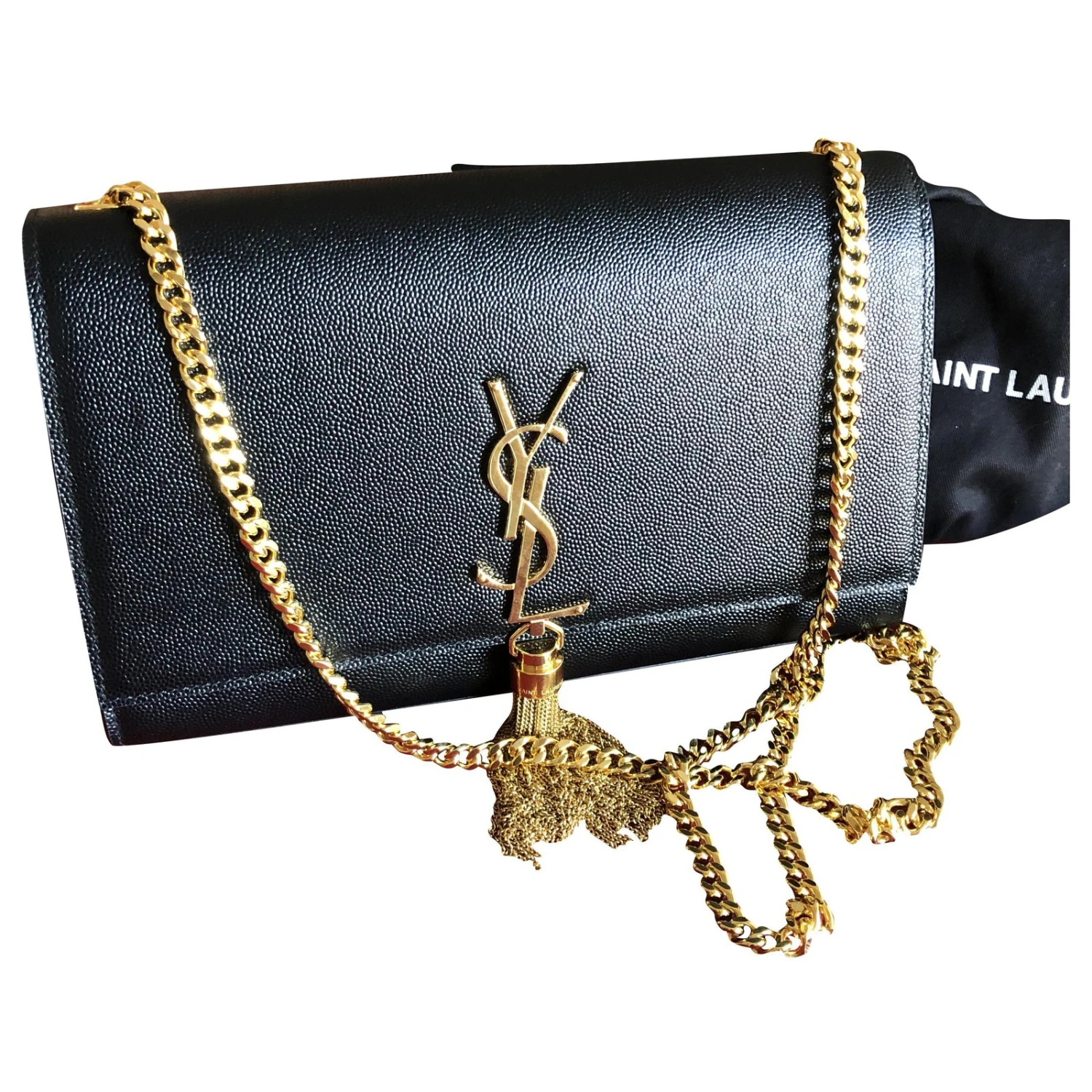 Yves Saint Laurent Pochette YSL Kate Avec Pompon Noir 3 Yves Saint Laurent Pochette YSL Kate Avec Pompon Noir