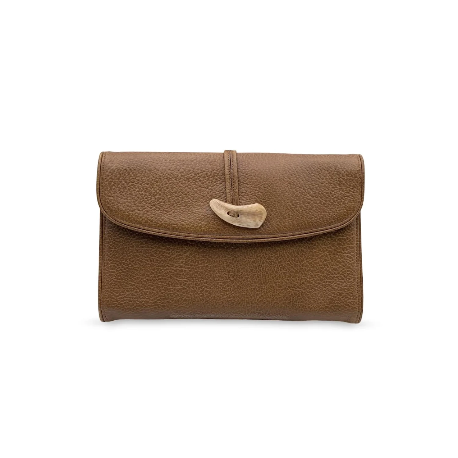 Yves Saint Laurent Sac à Main Pochette Vintage En Cuir Marron Clair 3 Yves Saint Laurent Sac à Main Pochette Vintage En Cuir Marron Clair