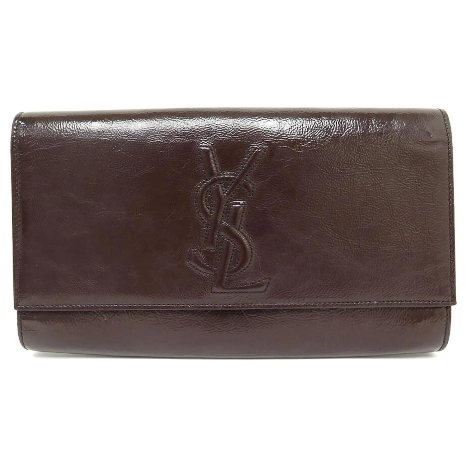 SAC A MAIN YVES SAINT LAURENT POCHETTE BELLE DE JOUR 203855 CUIR POUCH BAG Marron 3 SAC A MAIN YVES SAINT LAURENT POCHETTE BELLE DE JOUR 203855 CUIR POUCH BAG Marron