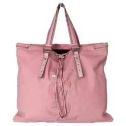 Sac Cabas En Toile Yves Saint Laurent Rose