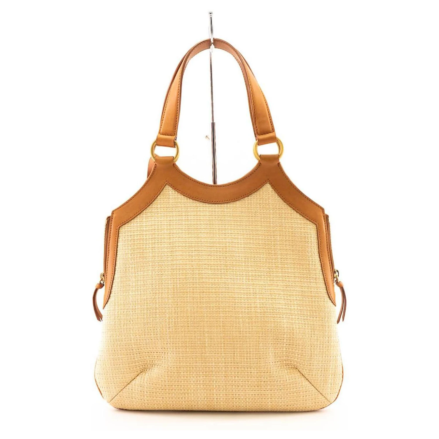 Yves Saint Laurent Sac Cabas Tribute En Raphia Marron Beige 3 Yves Saint Laurent Sac Cabas Tribute En Raphia Marron Beige