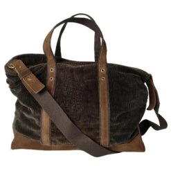 Sac De Voyage à Bandoulière En Velours Yves Saint Laurent Marron