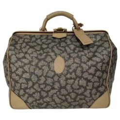 Sac De Voyage Vintage Yves Saint Laurent Motif Girafe Beige