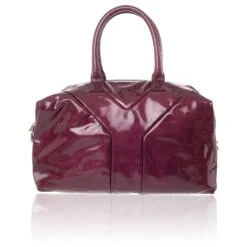 Yves Saint Laurent Sac Y En Cuir Verni Violet