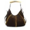 Sac Yves Saint Laurent Mombasa En Daim Et Poils Marron -Yves Saint Laurent sac yves saint laurent mombasa en daim et poils suede marron