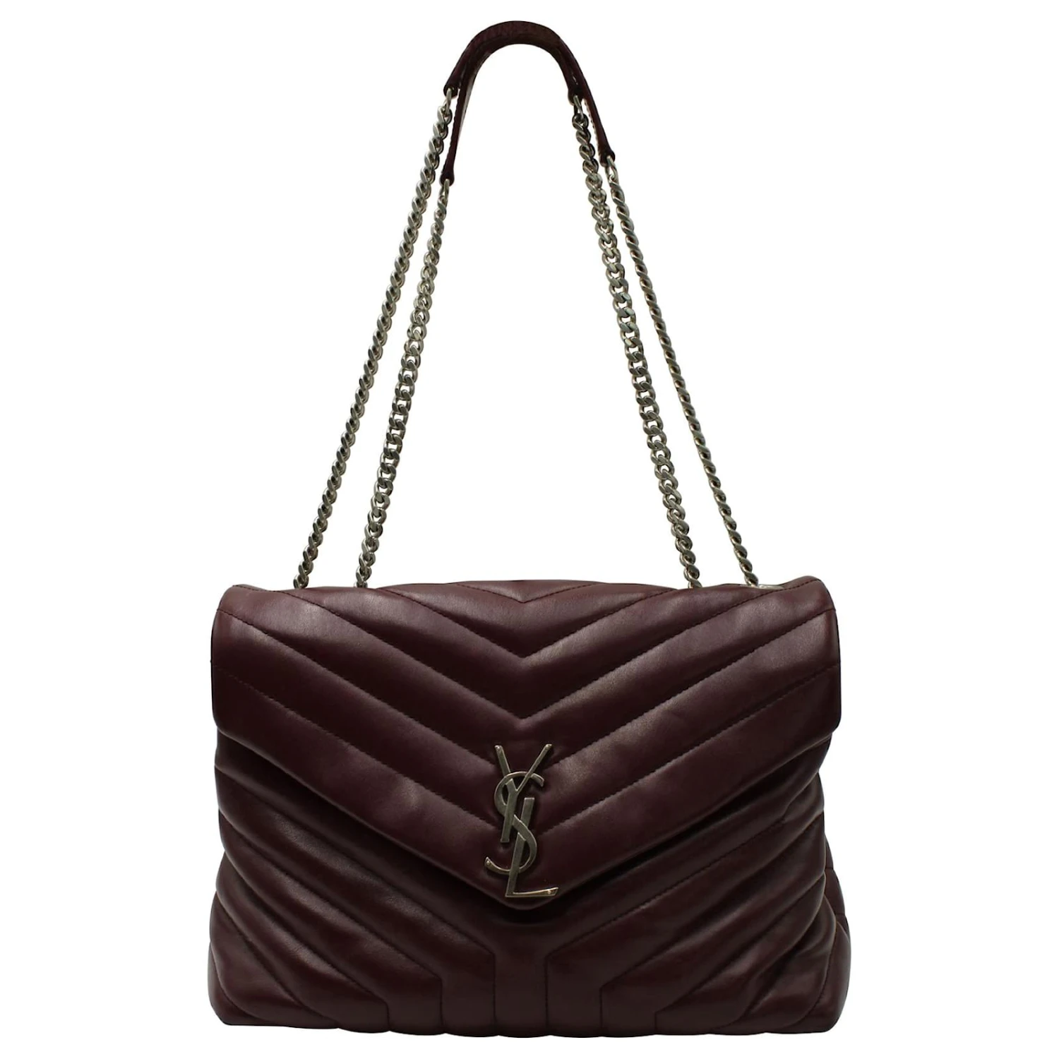 Yves Saint Laurent Saint Laurent Sac Porté Epaule Loulou Medium En Cuir Bordeaux 3 Yves Saint Laurent Saint Laurent Sac Porté Epaule Loulou Medium En Cuir Bordeaux