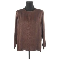 Top Yves Saint Laurent 38 Marron -Yves Saint Laurent top yves saint laurent 38 soie marron