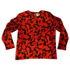 Yves Saint Laurent 7 Blouse Vintage Yves Saint Laurent Noir Rouge