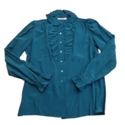 Yves Saint Laurent Chemise En Soie Bleu