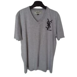 Yves Saint Laurent Tee Shirt Manches Courtes Gris