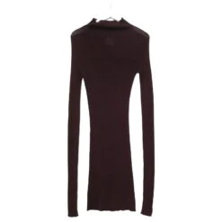 Yves Saint Laurent AW08 Haut Long Côtelé En Maille De Soie Prune