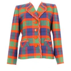 Veste à Carreaux Yves Saint Laurent Multicolore