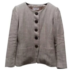 Veste En Lin Yves Saint Laurent Beige