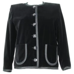 Veste En Velours Noir Yves Saint Laurent