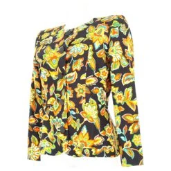 Veste Yves Saint Laurent à Fleurs Noir