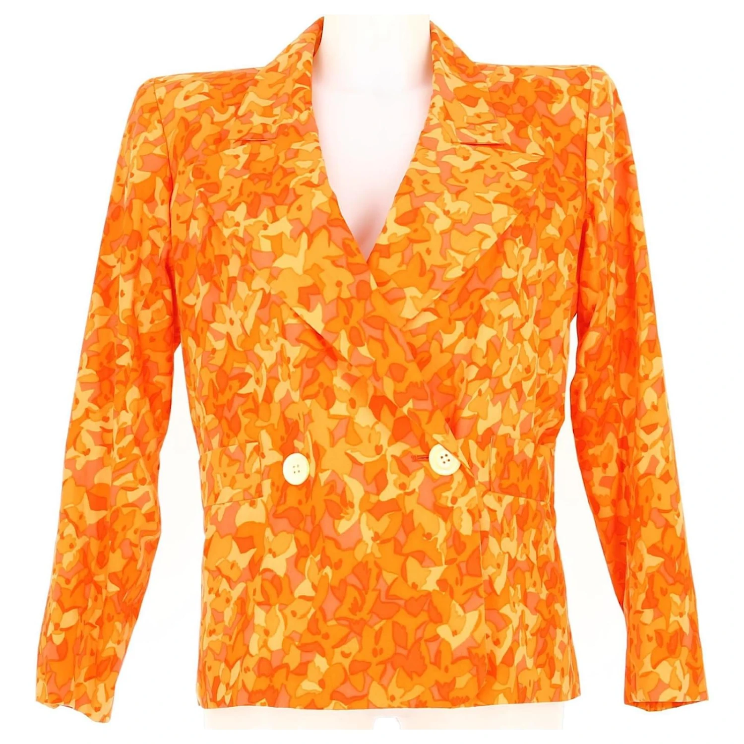 Blazer Boutonné Doublé Yves Saint Laurent Orange 3 Blazer Boutonné Doublé Yves Saint Laurent Orange