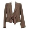 Blazer Marron Yves Saint Laurent -Yves Saint Laurent vestes blazer marron yves saint laurent coton