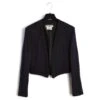 Yves Saint Laurent NAVY CASHMERE SHORT JACKET FR40 Bleu Marine -Yves Saint Laurent vestes navy cashmere short jacket fr40 yves saint laurent cachemire bleu marine