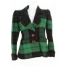 YVES SAINT LAURENT 1990Blazer Tartan Vert -Yves Saint Laurent vestes yves saint laurent 1990blazer tartan coton