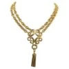 VINTAGE COLLIER YVES SAINT LAURENT SAUTOIR CHAINE A PAMPILLES 70-75 NECKLACE Doré -Yves Saint Laurent vintage collier yves saint laurent sautoir chaine a pampilles 70 75 necklace metal dore