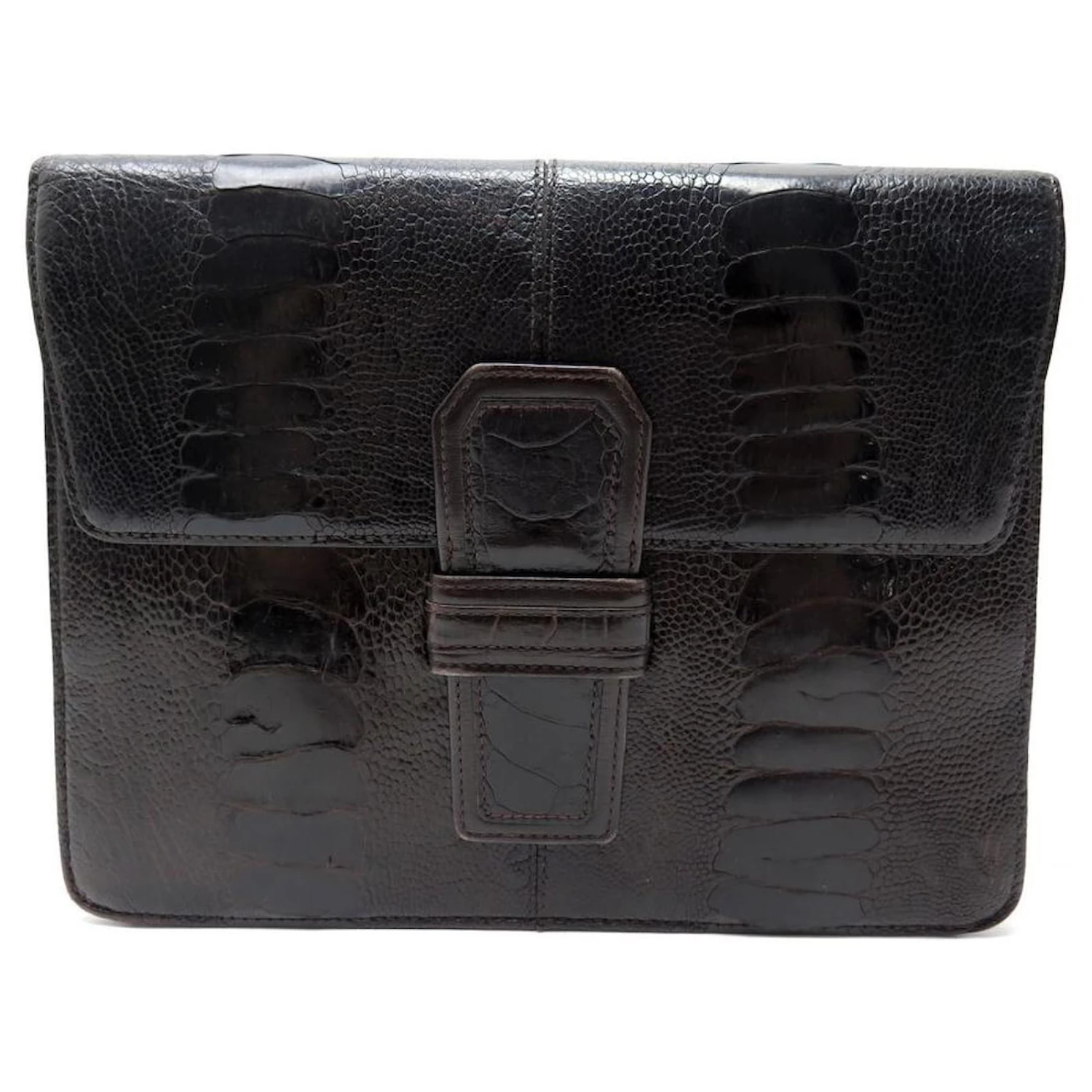 VINTAGE SAC A MAIN YVES SAINT LAURENT POCHETTE EN CUIR PATTE D'AUTRUCHE CLUTCH Marron 3 VINTAGE SAC A MAIN YVES SAINT LAURENT POCHETTE EN CUIR PATTE D'AUTRUCHE CLUTCH Marron