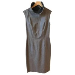 YVES SAINT LAURENT Robes T.International M Laine Gris