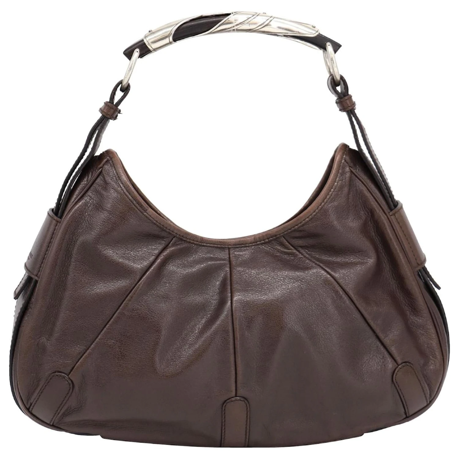 Yves Saint Laurent Sac Bandoulière Mombasa Poignée En Corne En Cuir Marron 3 Yves Saint Laurent Sac Bandoulière Mombasa Poignée En Corne En Cuir Marron