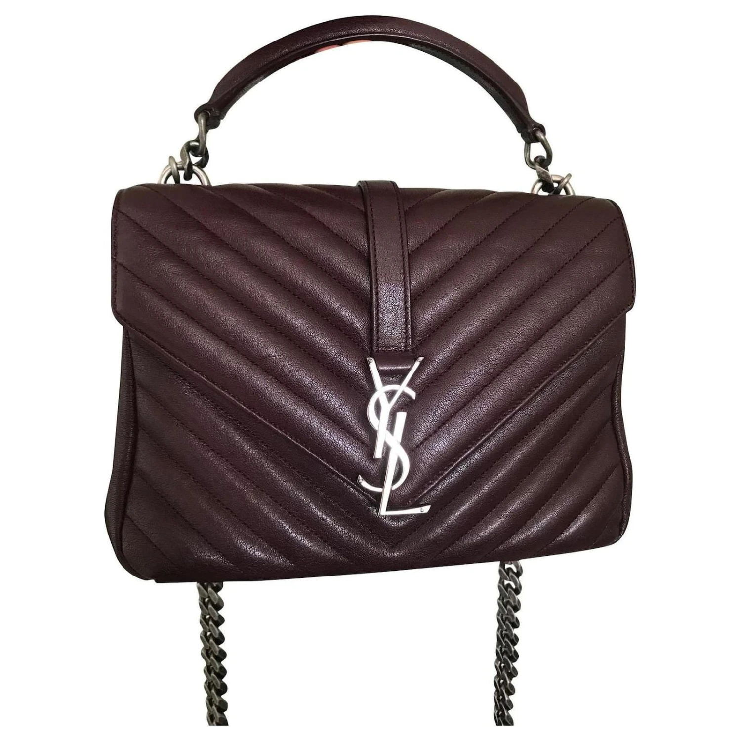 Loulou Yves Saint Laurent Sac Collège Moyen Rouge Foncé Prune Bordeaux 3 Loulou Yves Saint Laurent Sac Collège Moyen Rouge Foncé Prune Bordeaux