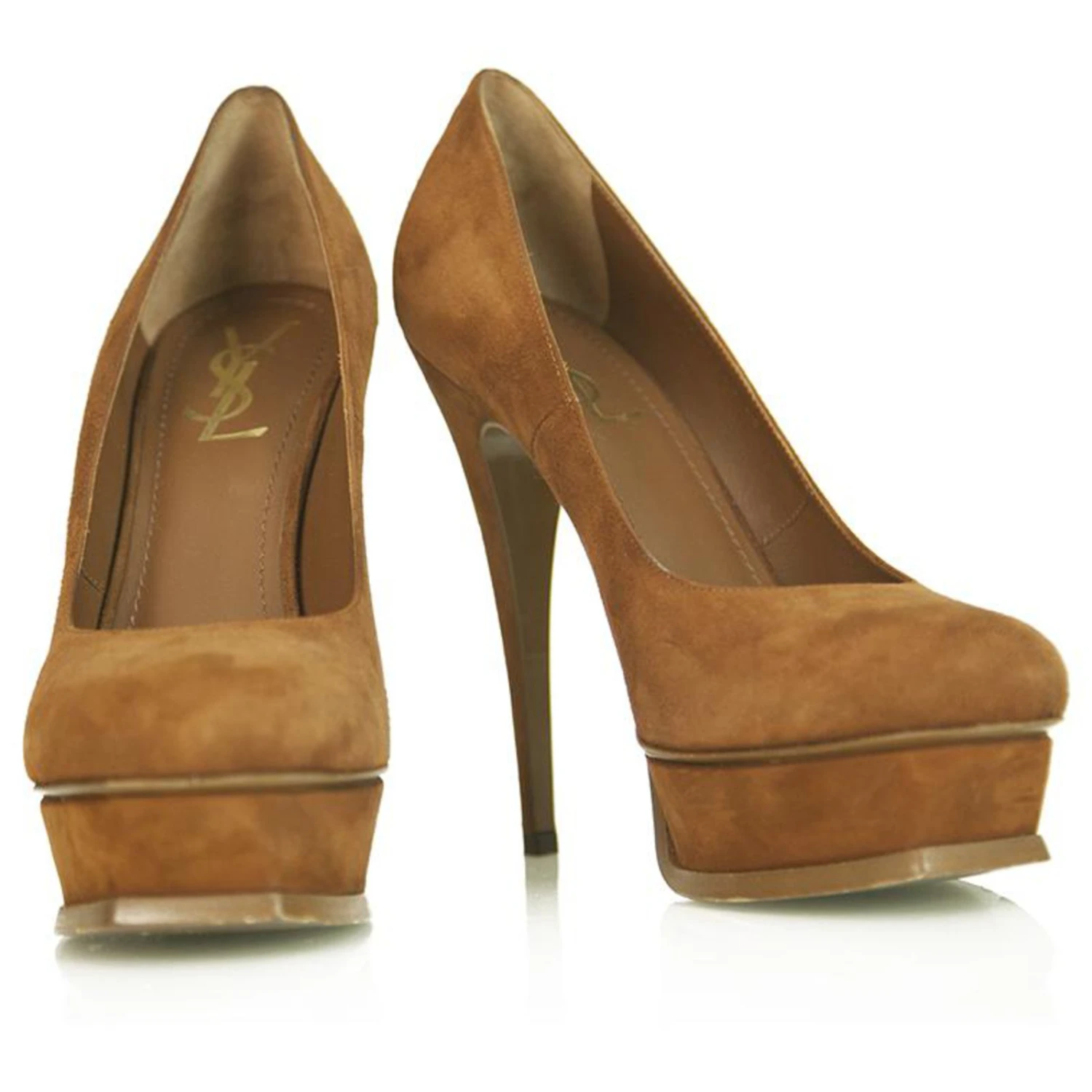 Yves Saint Laurent YSL Tribute TRIBTOO Escarpins à Talons Plateforme En Daim Marron à Bout Rond 40 3 Yves Saint Laurent YSL Tribute TRIBTOO Escarpins à Talons Plateforme En Daim Marron à Bout Rond 40